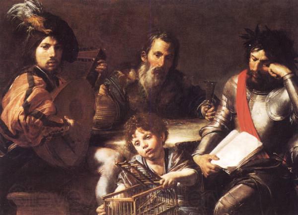 VALENTIN DE BOULOGNE The Four Ages of Man France oil painting art